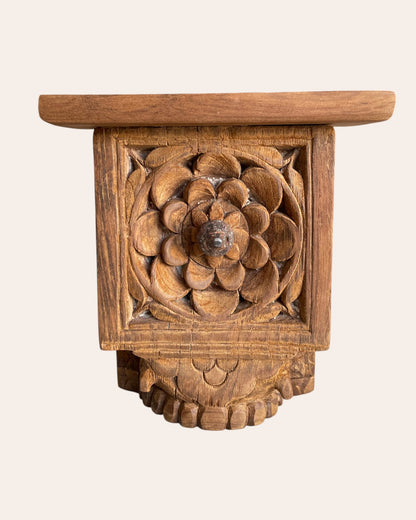 Vintage Floral Rosette Wall Shelf Iron Nail