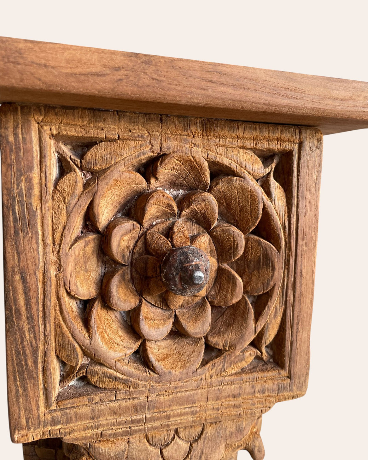 vintage floral rosette wall shelf iron nail