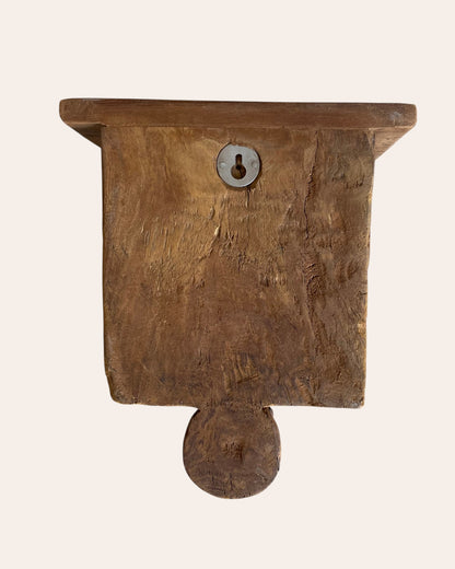 Vintage Hand-Carved Floral Bird Wooden Wall Shelf