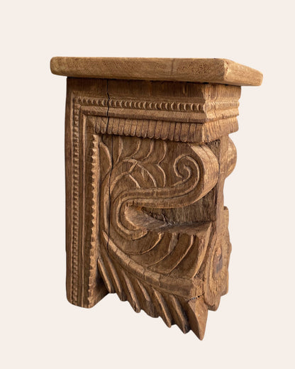 Floral & Scrollwork Wooden Corbel Bracket / Shelf