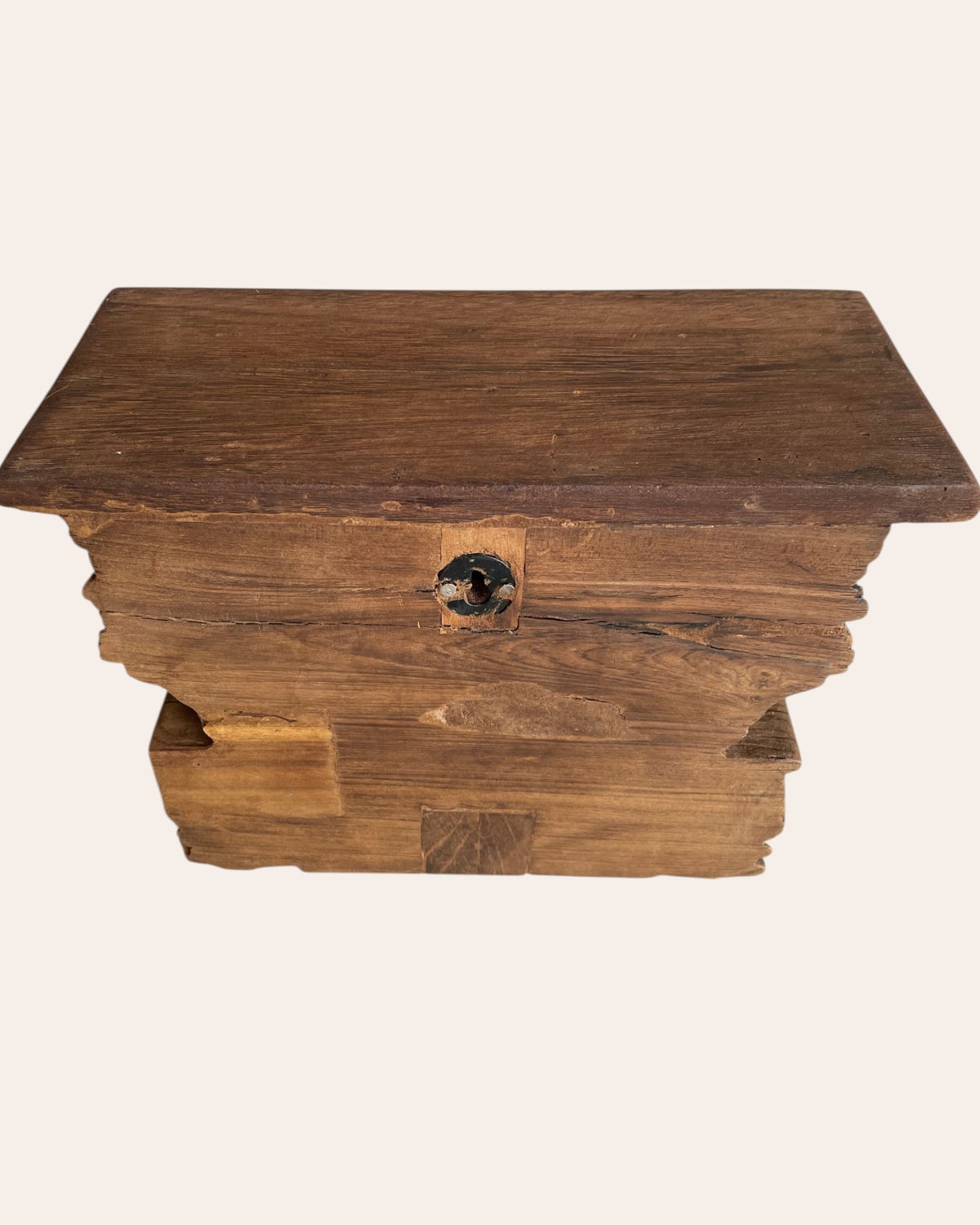 hand-carved geometric wooden corbel wall shelf
