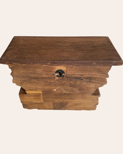 Hand-Carved Geometric Wooden Corbel Wall Shelf
