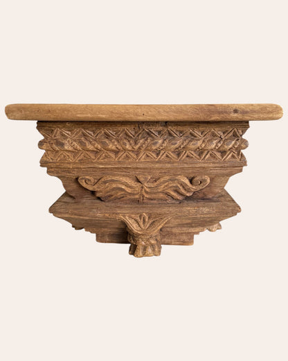 Vintage Hand-Carved & Floral Design Wall Shelf