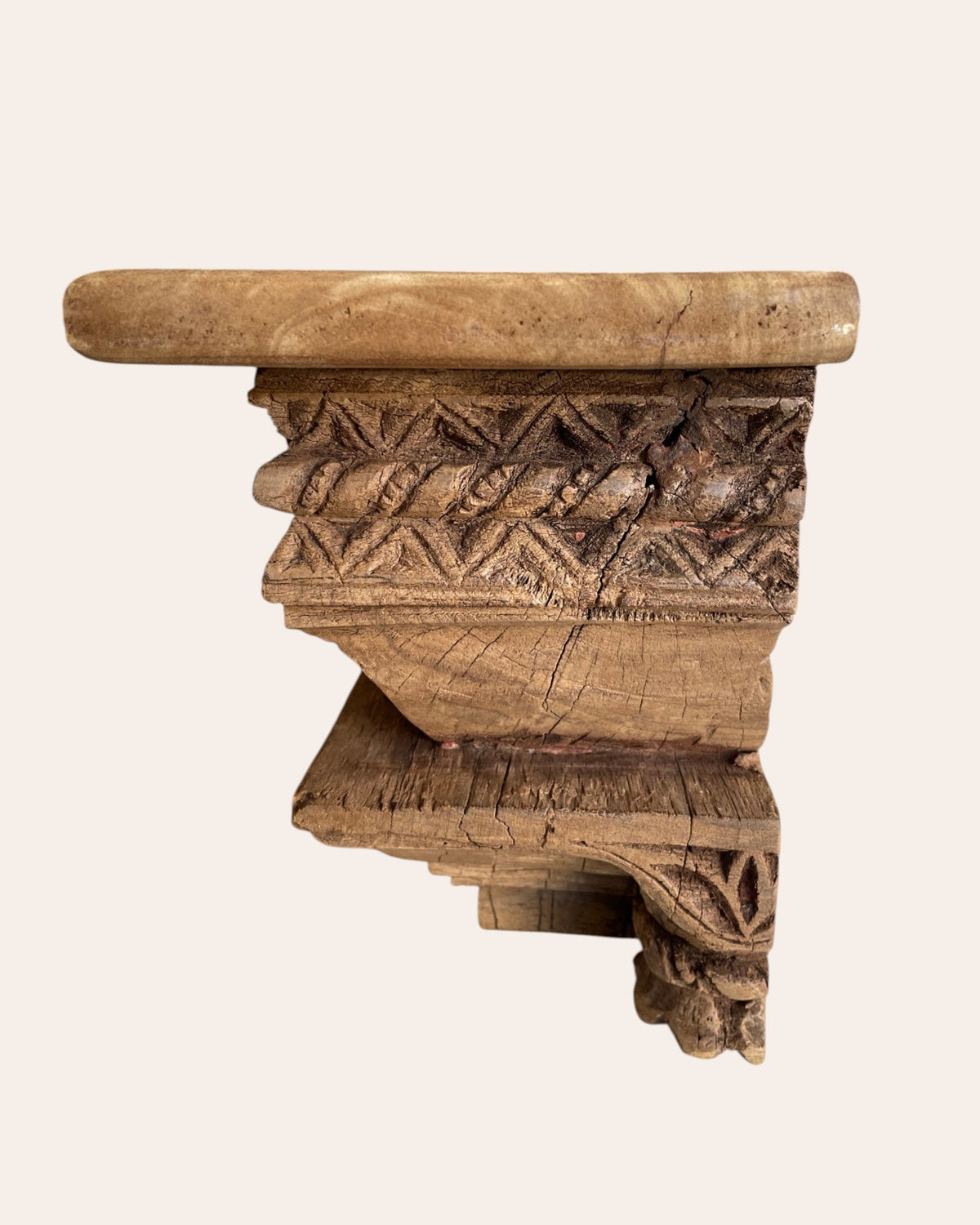 vintage hand-carved & floral design wall shelf
