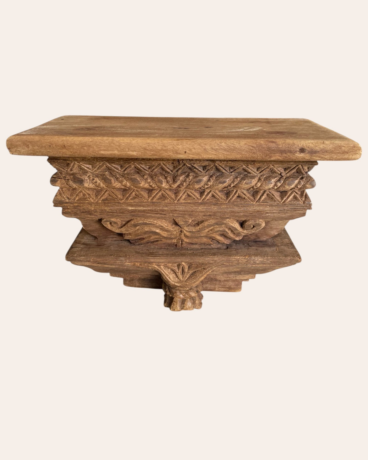 vintage hand-carved & floral design wall shelf
