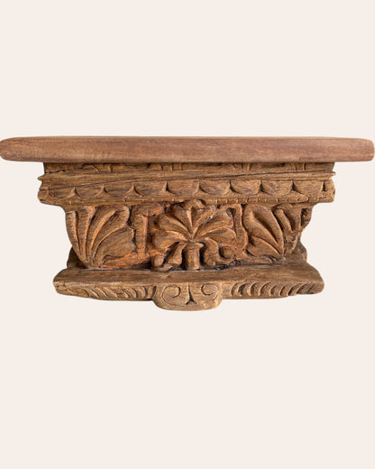 Vintage Hand-Carved Wooden Shelf / Bracket
