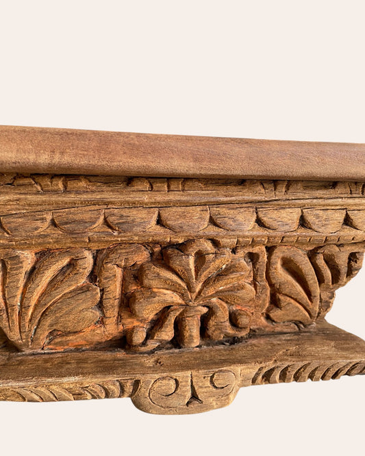 Vintage Hand-Carved Wooden Shelf / Bracket
