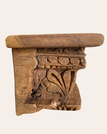 Vintage Hand-Carved Wooden Shelf / Bracket