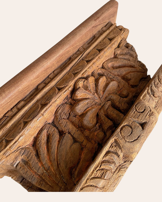 Vintage Hand-Carved Wooden Shelf / Bracket