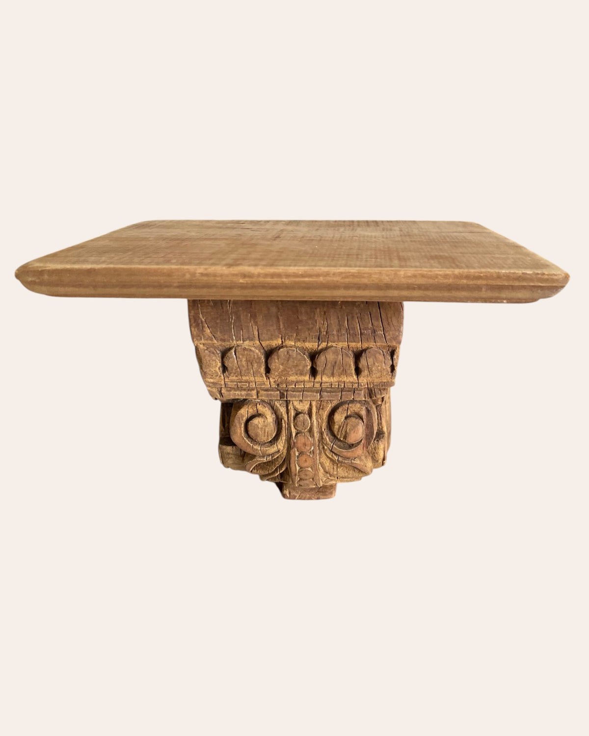 old scrollwork wooden wall bracket