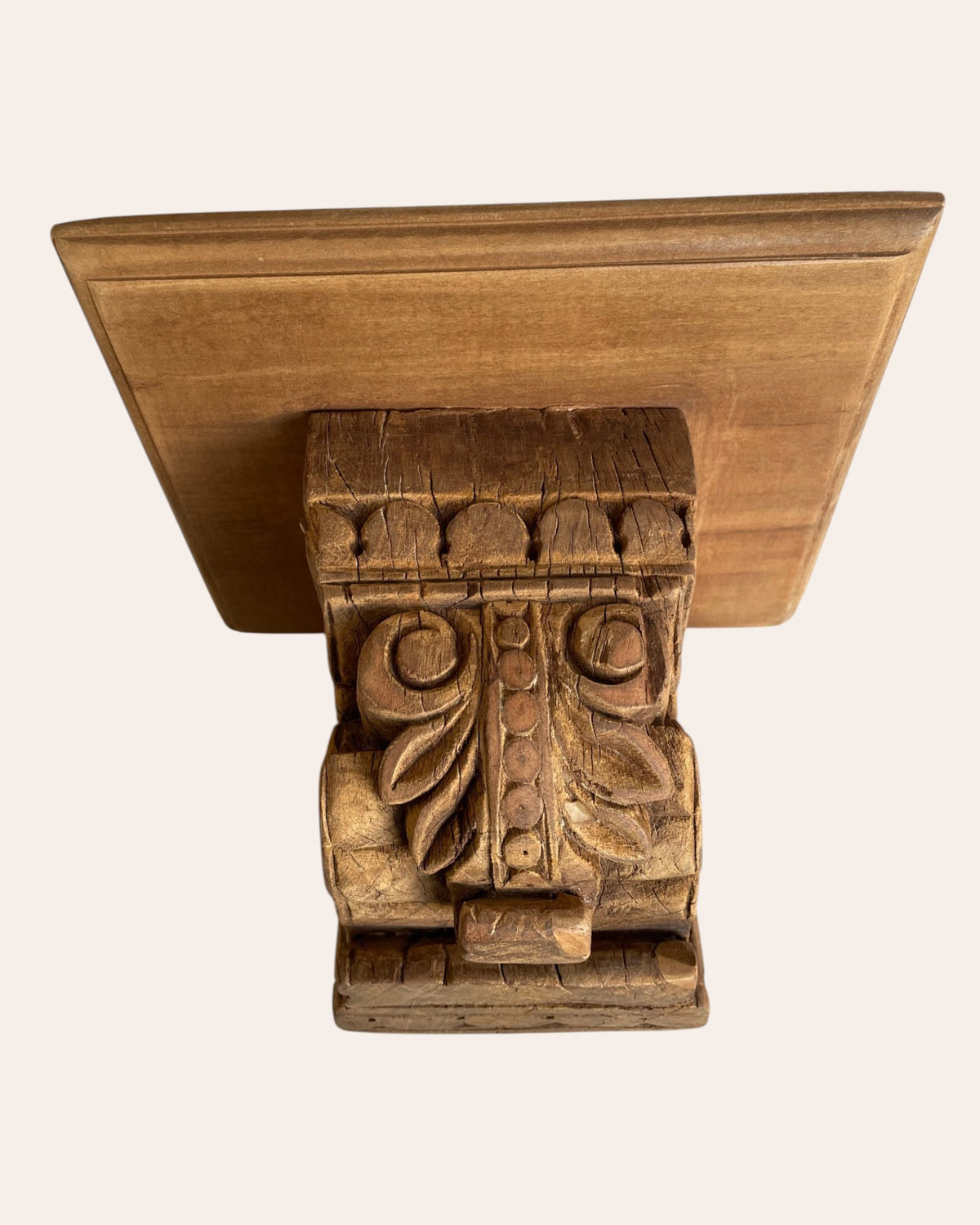 old scrollwork wooden wall bracket