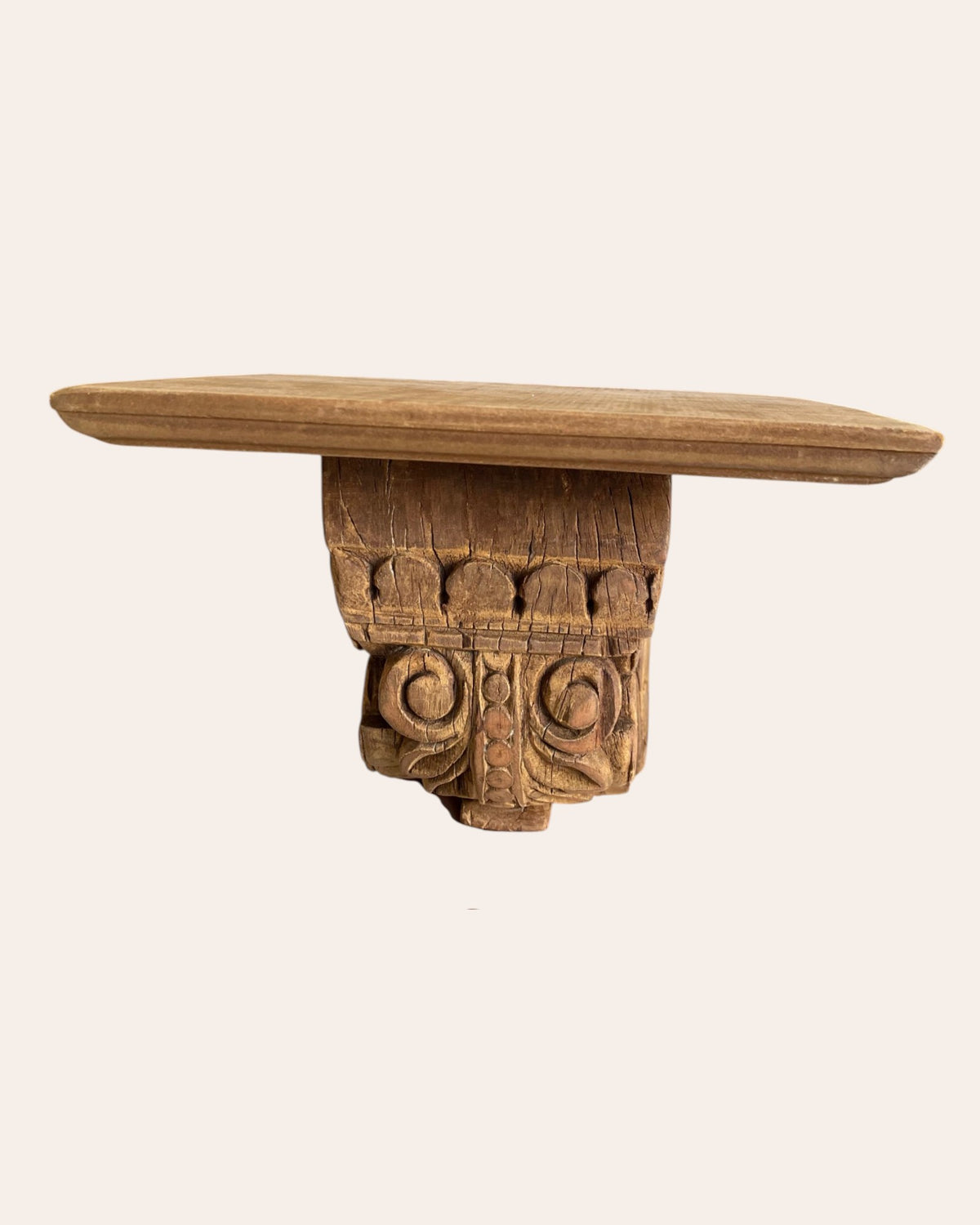 old scrollwork wooden wall bracket