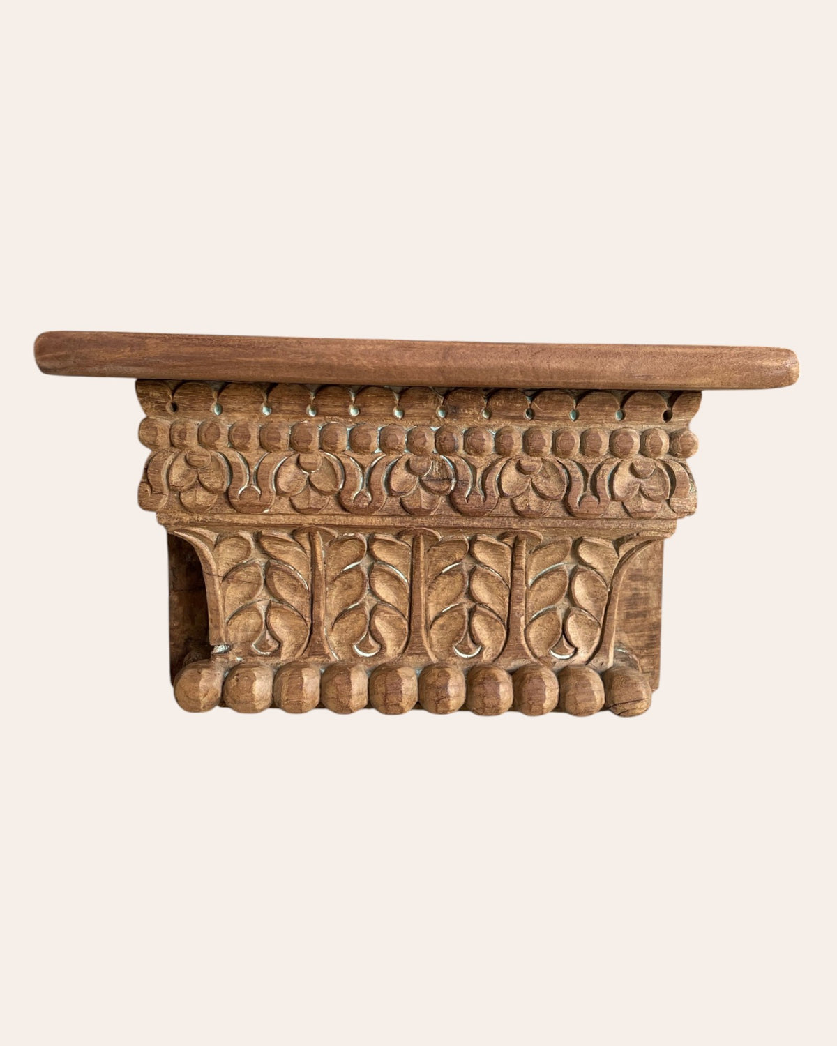 old hand-carved leaf design wall shelf / bracket