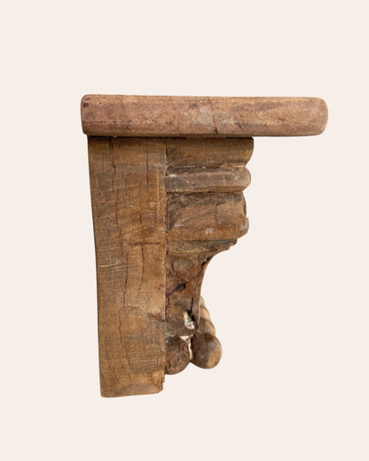 Old Hand-Carved leaf Design Wall Shelf / Bracket