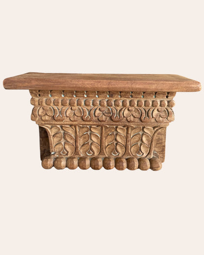 Old Hand-Carved leaf Design Wall Shelf / Bracket