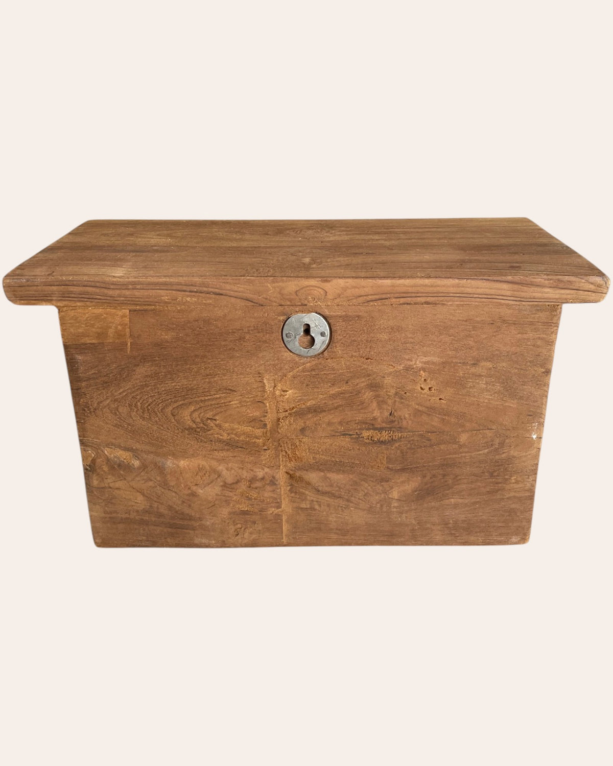 vintage hand-carved wooden floral wall shelf – natural brown finish
