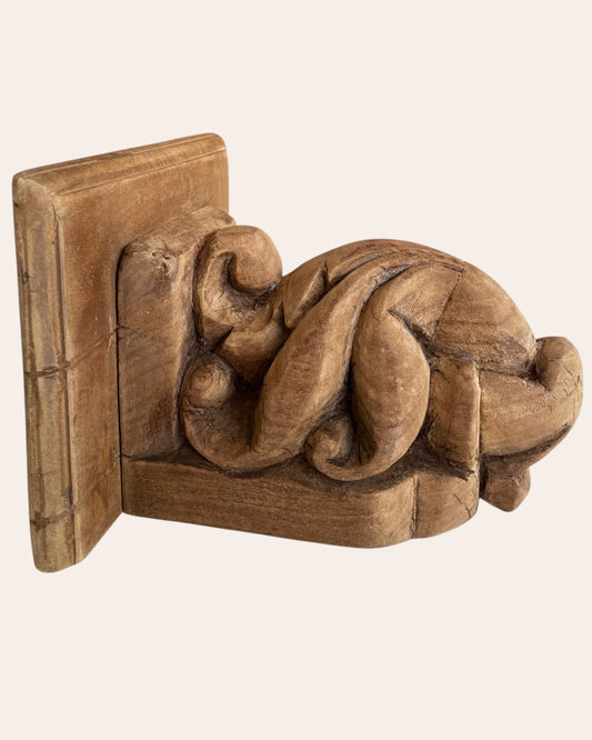 Vintage Leaf and Vine Carving Wall Shelf