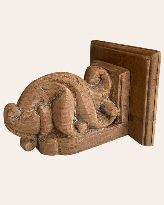 Vintage Leaf and Vine Carving Wall Shelf