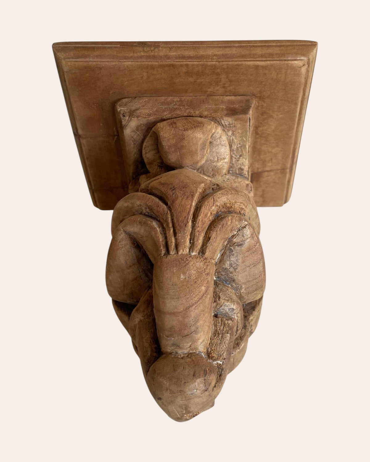 vintage leaf and vine carving wall shelf