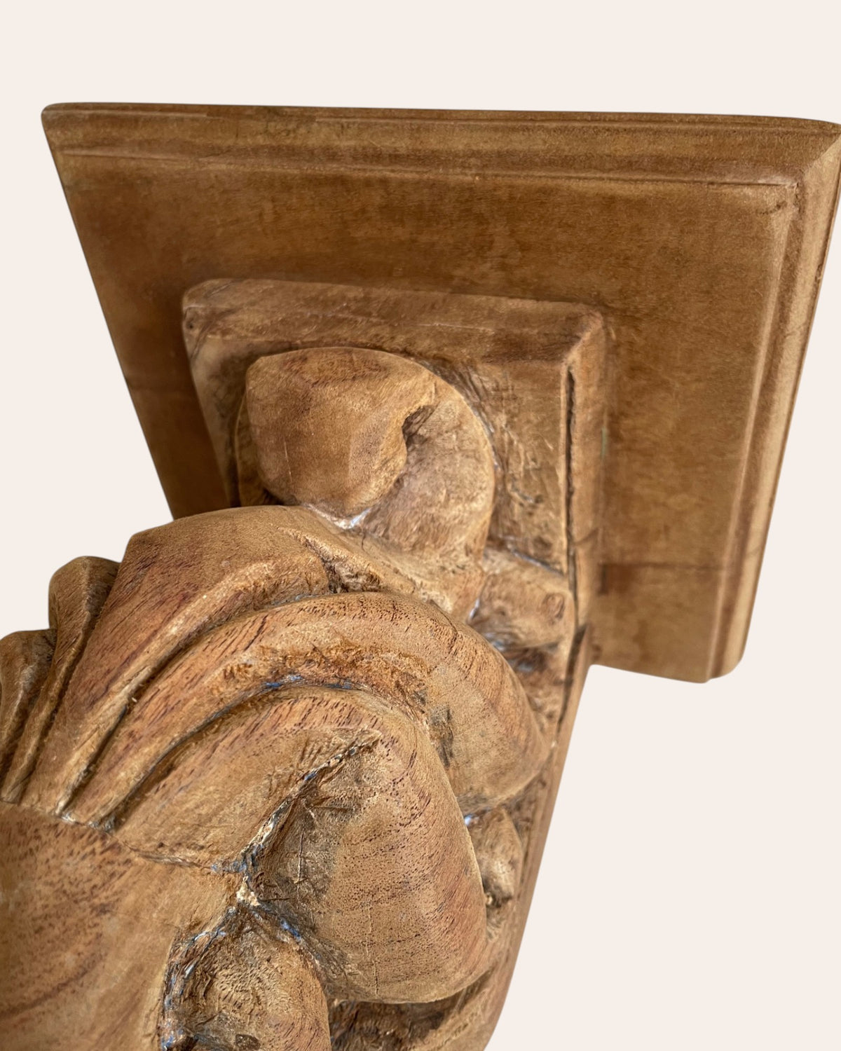 vintage leaf and vine carving wall shelf