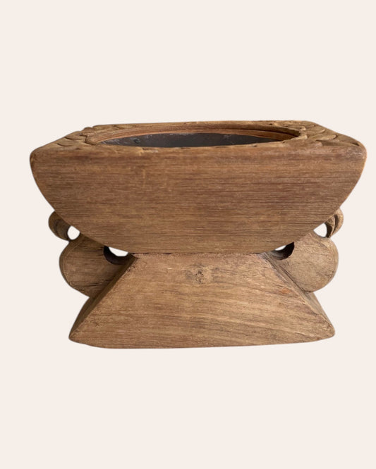 Wooden Candle, Diya & Plant Holder