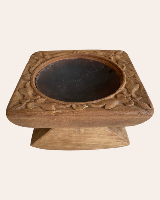 Wooden Candle, Diya & Plant Holder