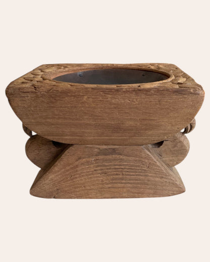 Wooden Candle, Diya & Plant Holder