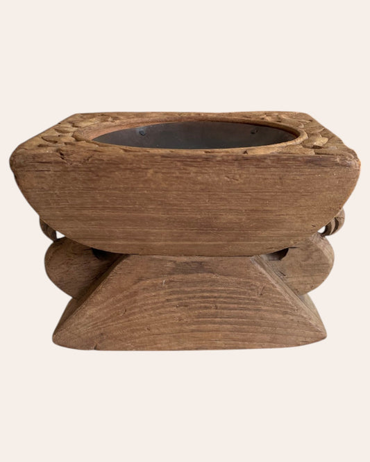 Wooden Candle, Diya & Plant Holder