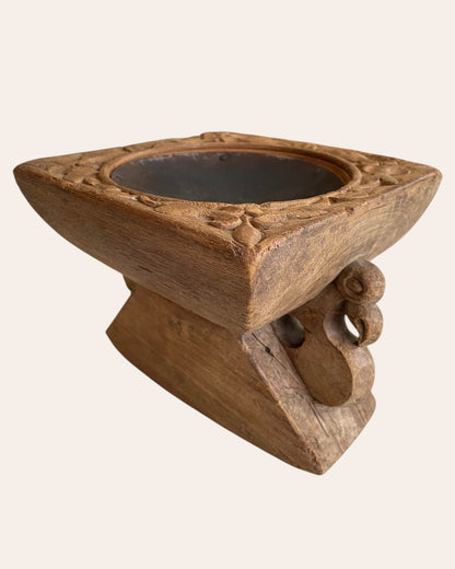 Wooden Candle, Diya & Plant Holder