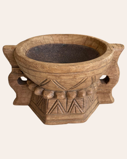 Traditional Hand-Carved Wooden Stand