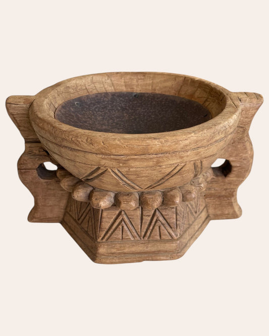 Traditional Hand-Carved Wooden Stand