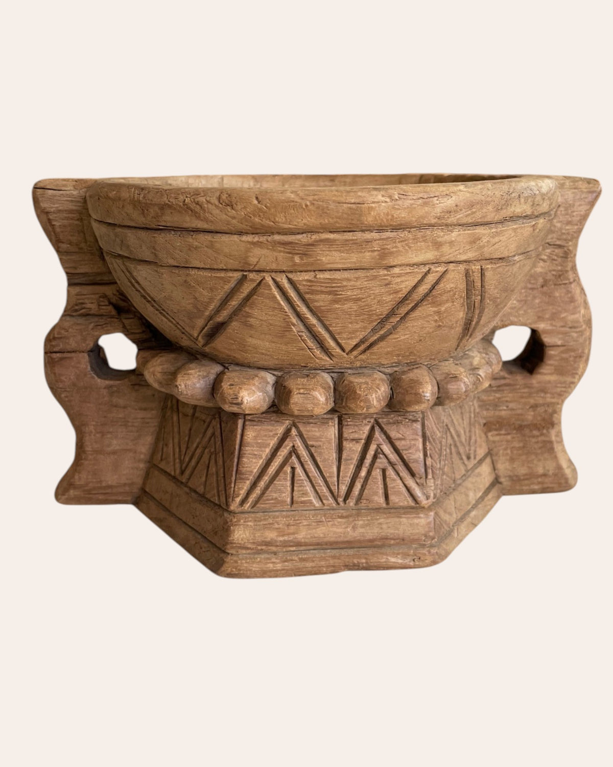 traditional hand-carved wooden stand