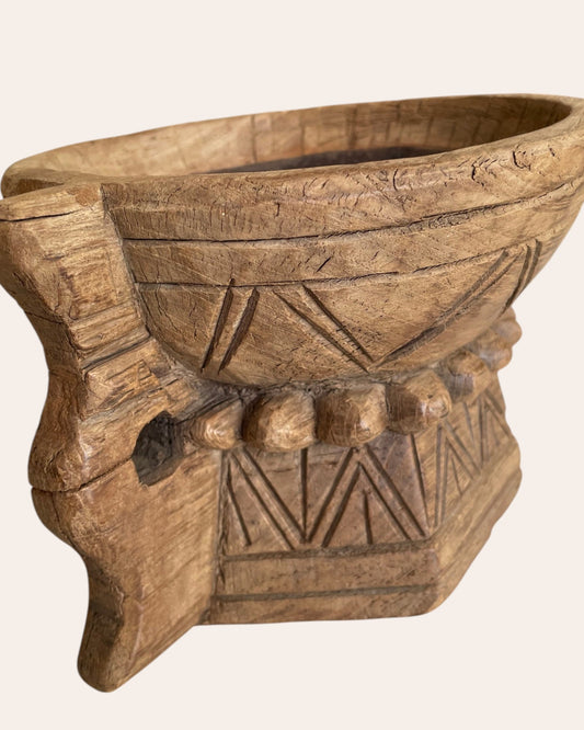 Traditional Hand-Carved Wooden Stand