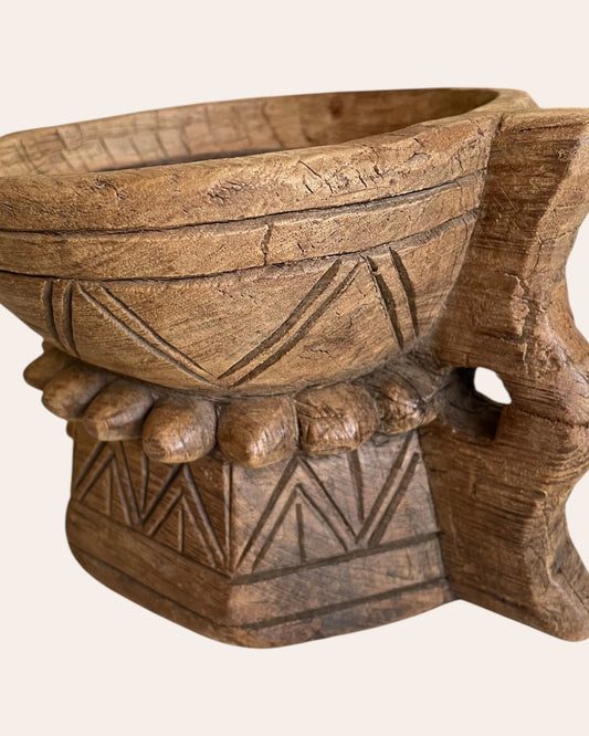 Traditional Hand-Carved Wooden Stand