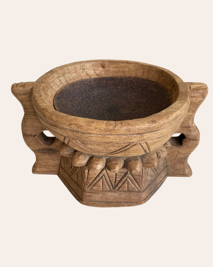 Traditional Hand-Carved Wooden Stand