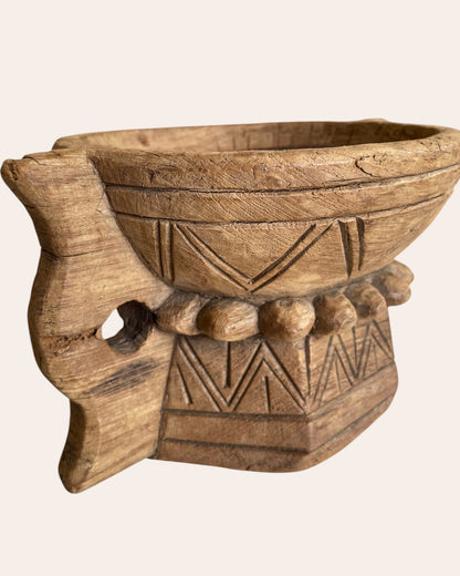 Traditional Hand-Carved Wooden Stand