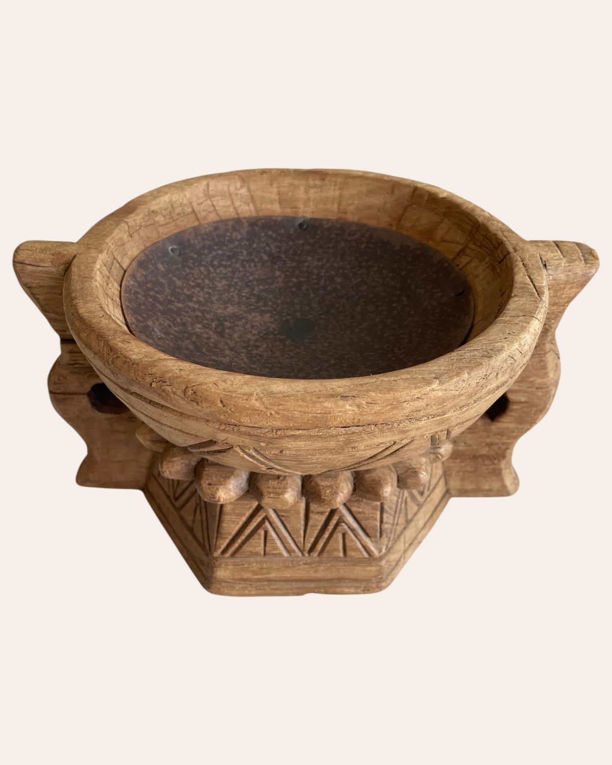 traditional hand-carved wooden stand