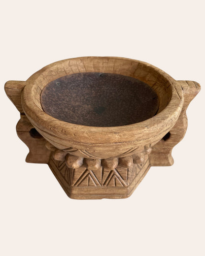 Traditional Hand-Carved Wooden Stand