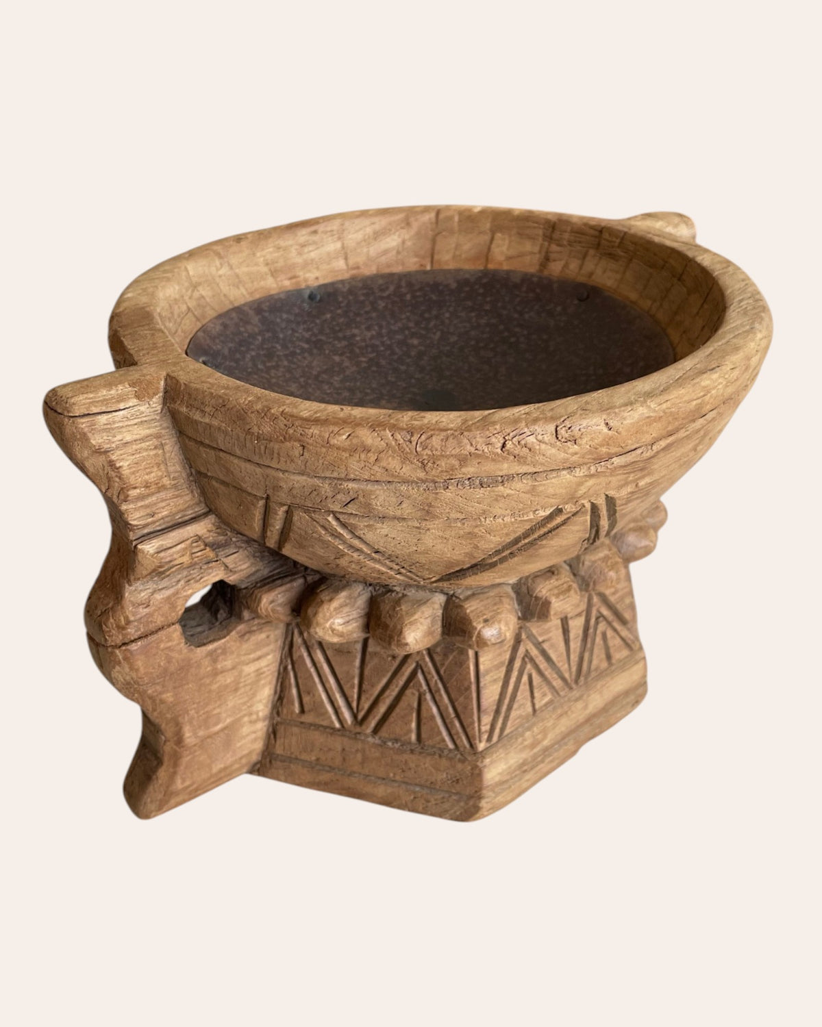 traditional hand-carved wooden stand