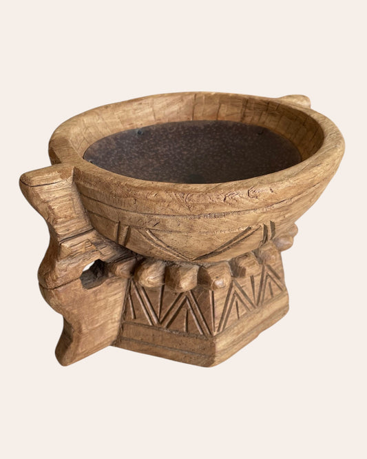 Traditional Hand-Carved Wooden Stand
