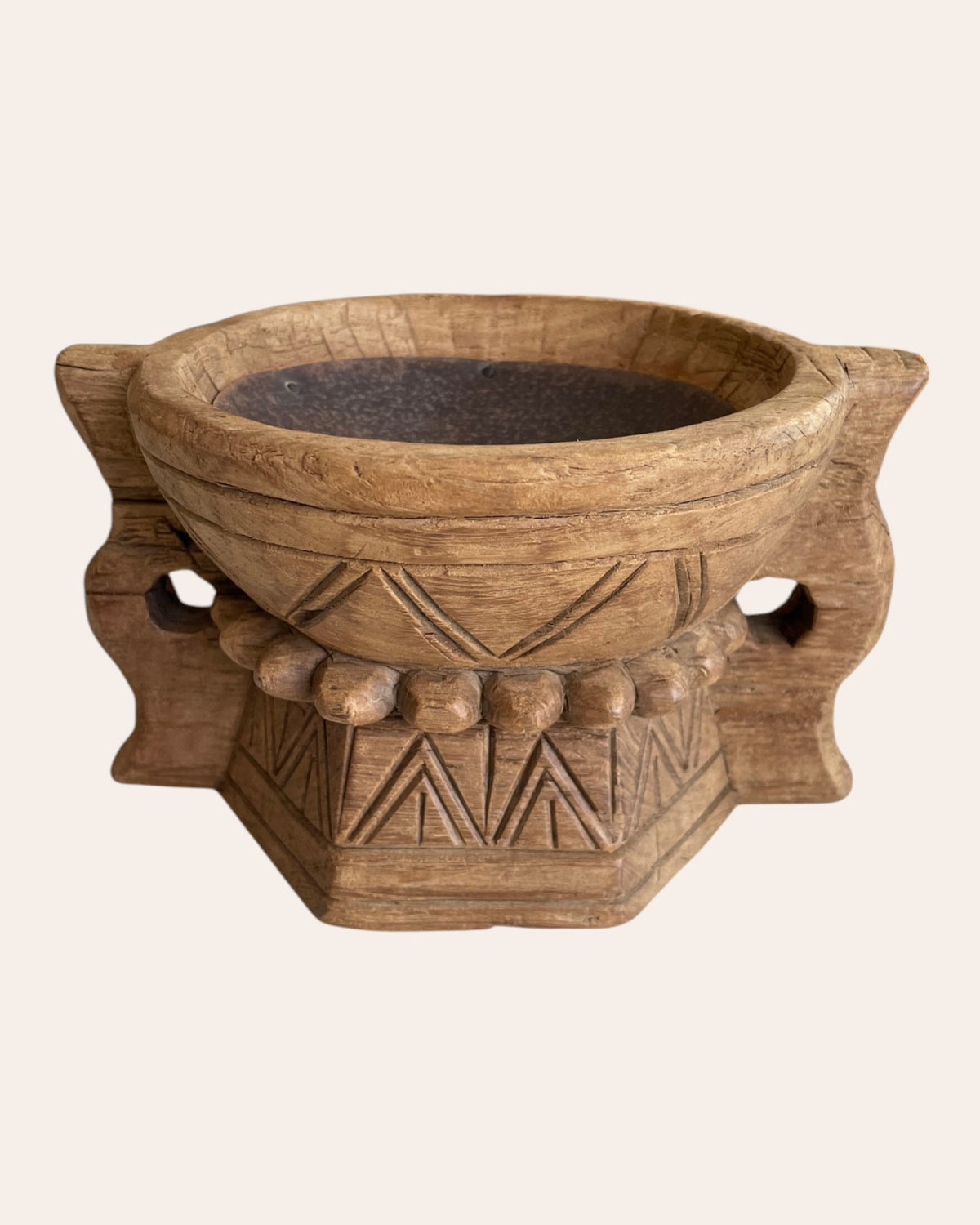 traditional hand-carved wooden stand