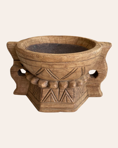 Traditional Hand-Carved Wooden Stand