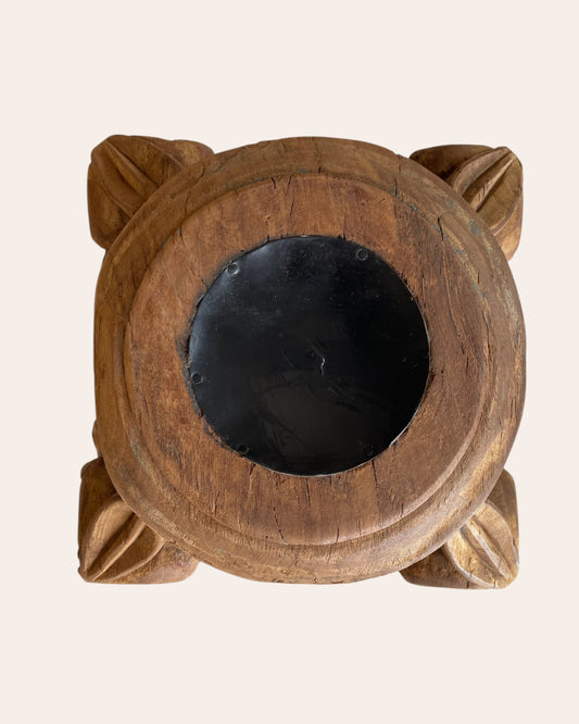 Vintage Hand-Carved Wooden Pillar Base