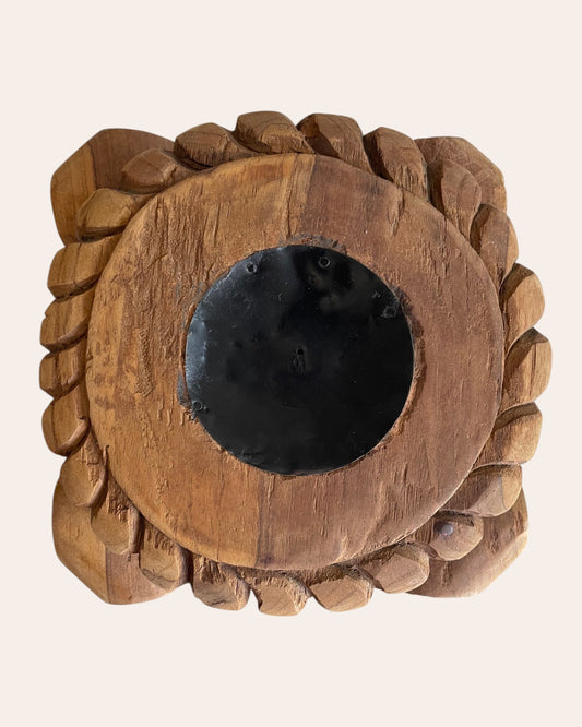Vintage Hand-Carved Wooden Decorative Pillar Base
