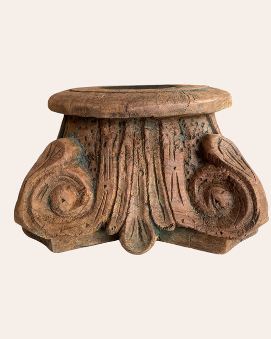 Antique Indian Wooden Architectural Base