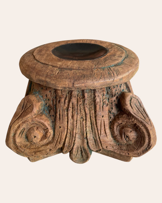 Antique Indian Wooden Architectural Base