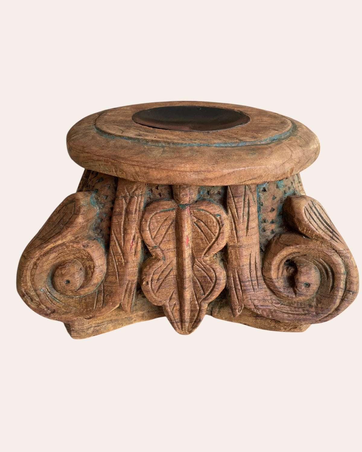antique indian wooden architectural base