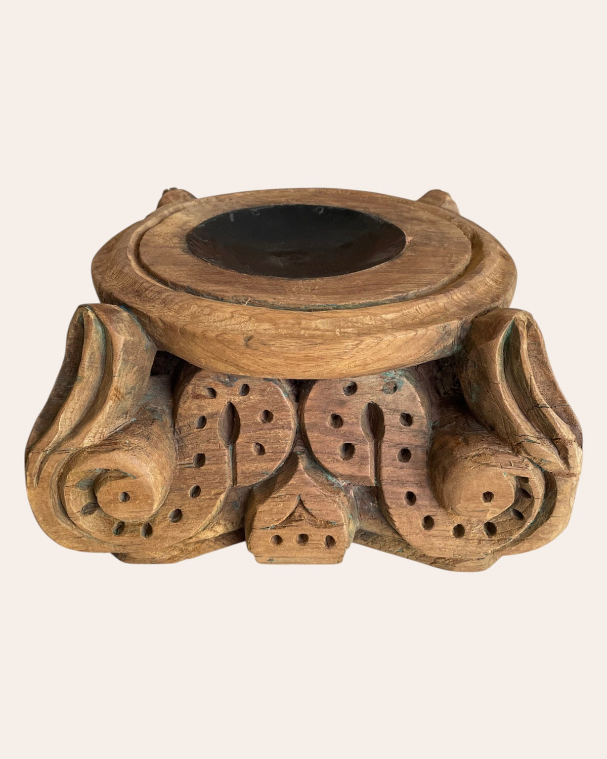 old hand-carved wooden base