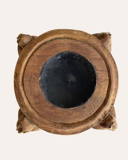 Old Hand-Carved Wooden Base
