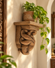 Vintage Leaf and Vine Carving Wall Shelf